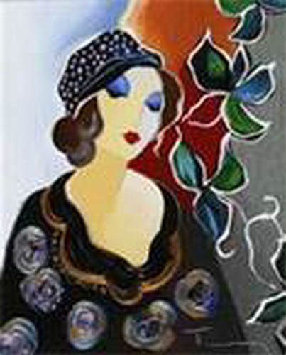 Itzchak Tarkay Nouvelles Figuration Art Oil Painting IT087 - Click Image to Close